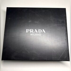 AUTH PRADA ITALY EMPTY STORAGE PRESENTATION SHOE BOOTS BLACK GIFT BOX ONLY